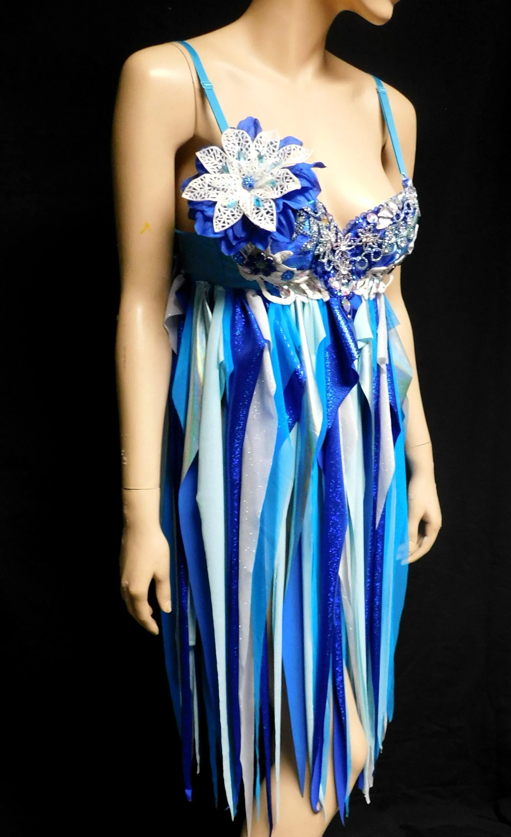 34A Ready To Ship Glitter Flower Fairy Babydoll Dress Bra Costume