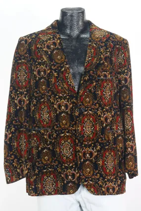 70s Cortefiel Velvet Paisley Blazer        S