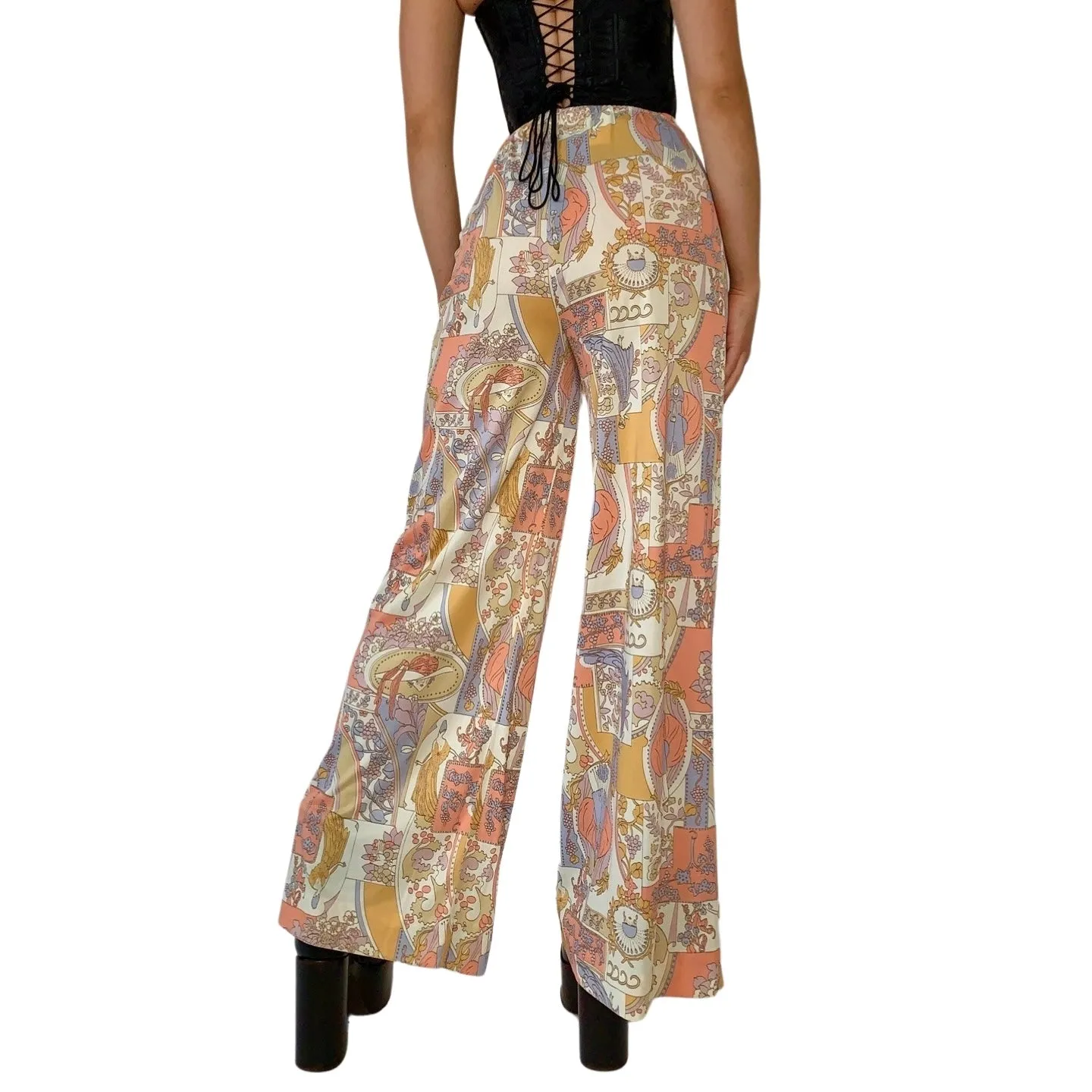 70s Novelty Print Pants (XS/S)
