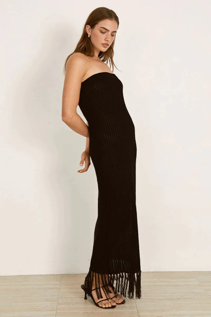 Adorne Knit Midi Dress - Black