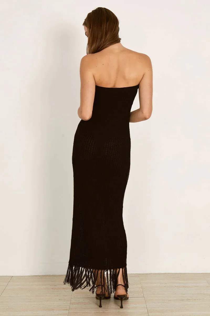 Adorne Knit Midi Dress - Black