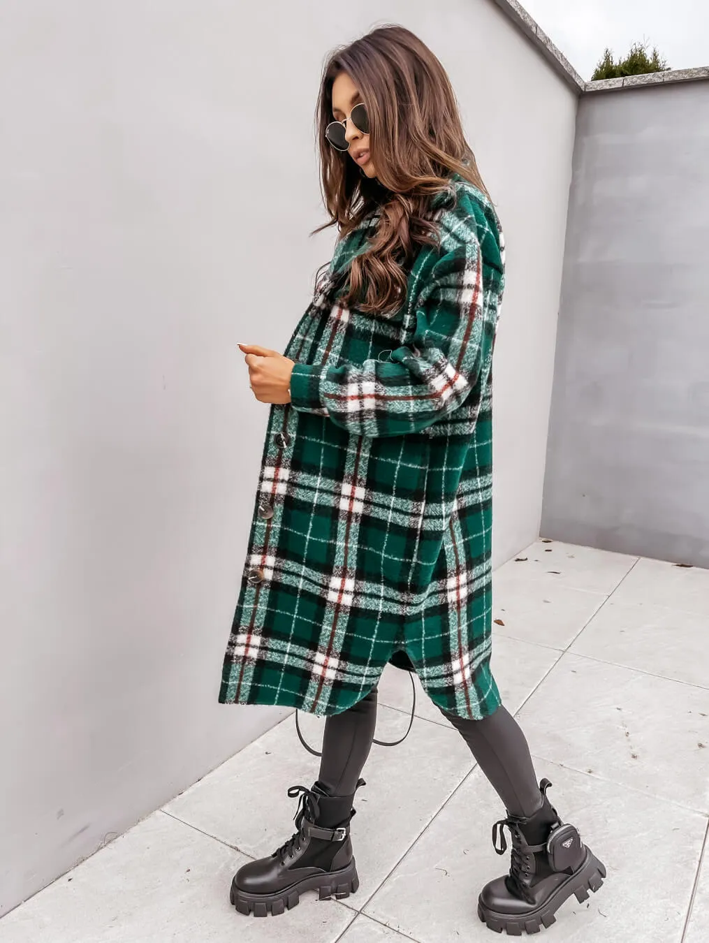 Ailsa Fall 2021 Plaid Long Button Shacket Too  Colors!