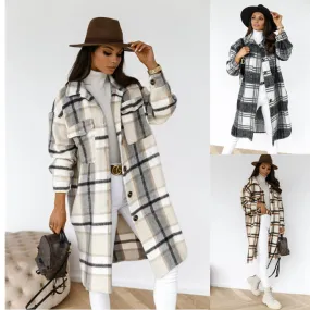 Ailsa Fall 2021 Plaid Long Button Shacket Too  Colors!