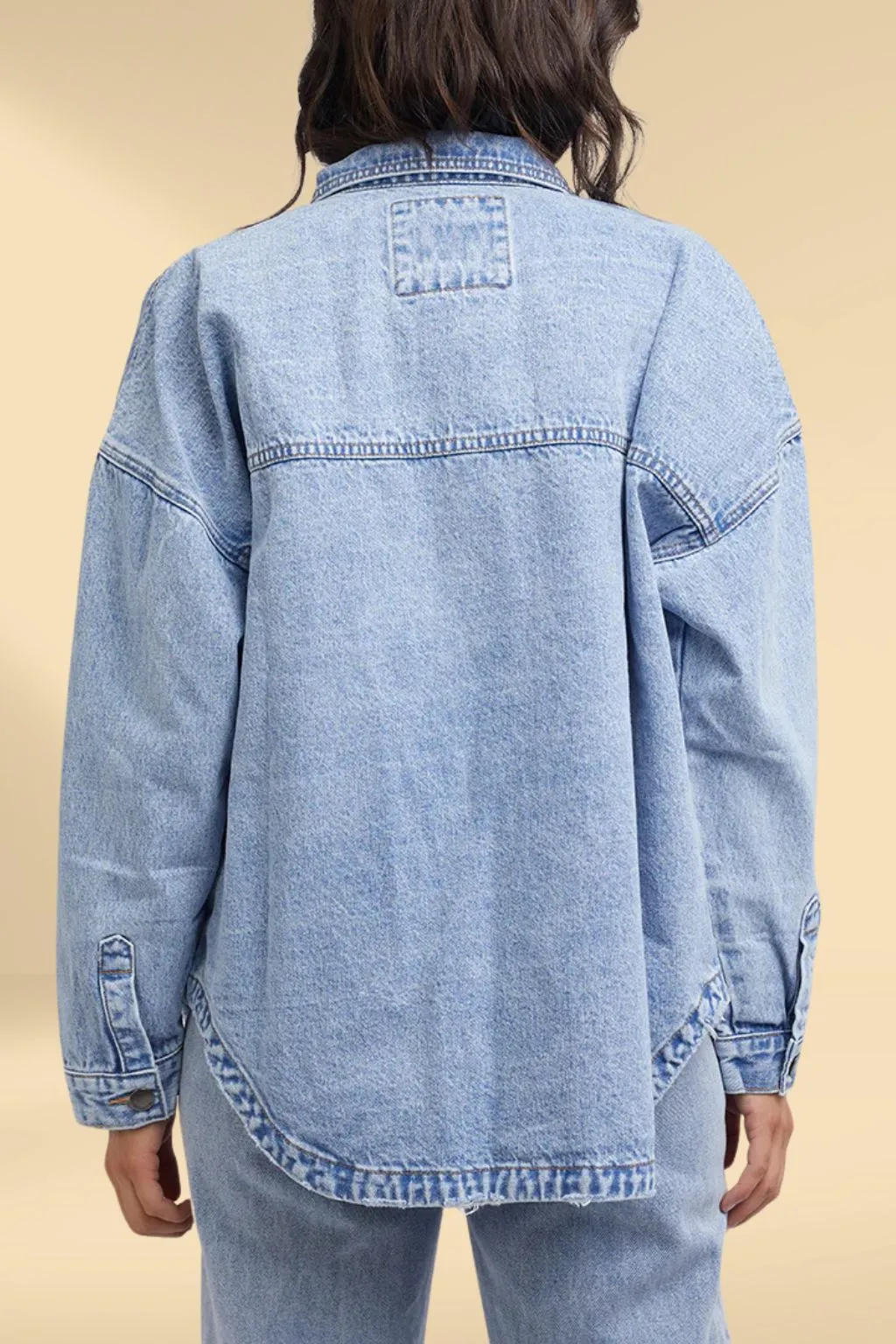 All About Eve Dale Shacket Light Blue
