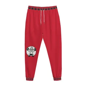 All-Over Print Men's Sweatpants | Interlock red weightlifting theme