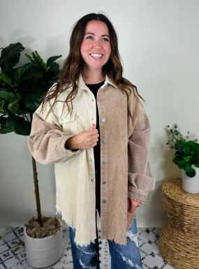 Almond Caramel Corduroy Shacket