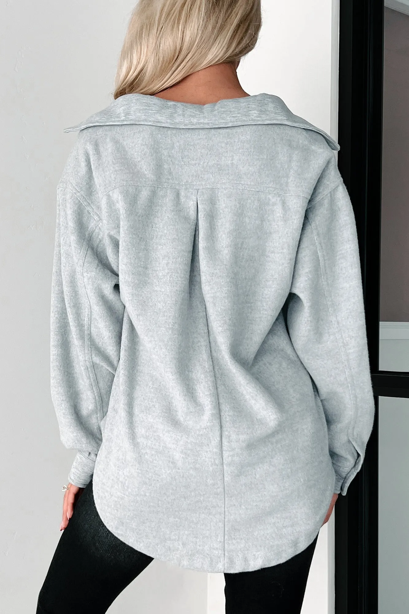 Asking For A Friend Fleece Shacket (Heather Gray)