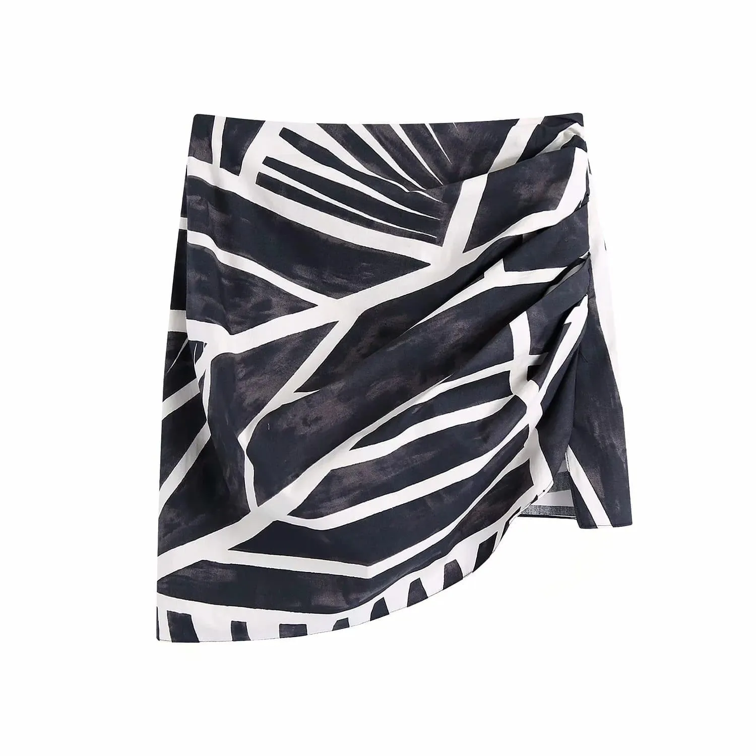 ASYMMETRIC HEM HIGH WAIST MINI SKIRT
