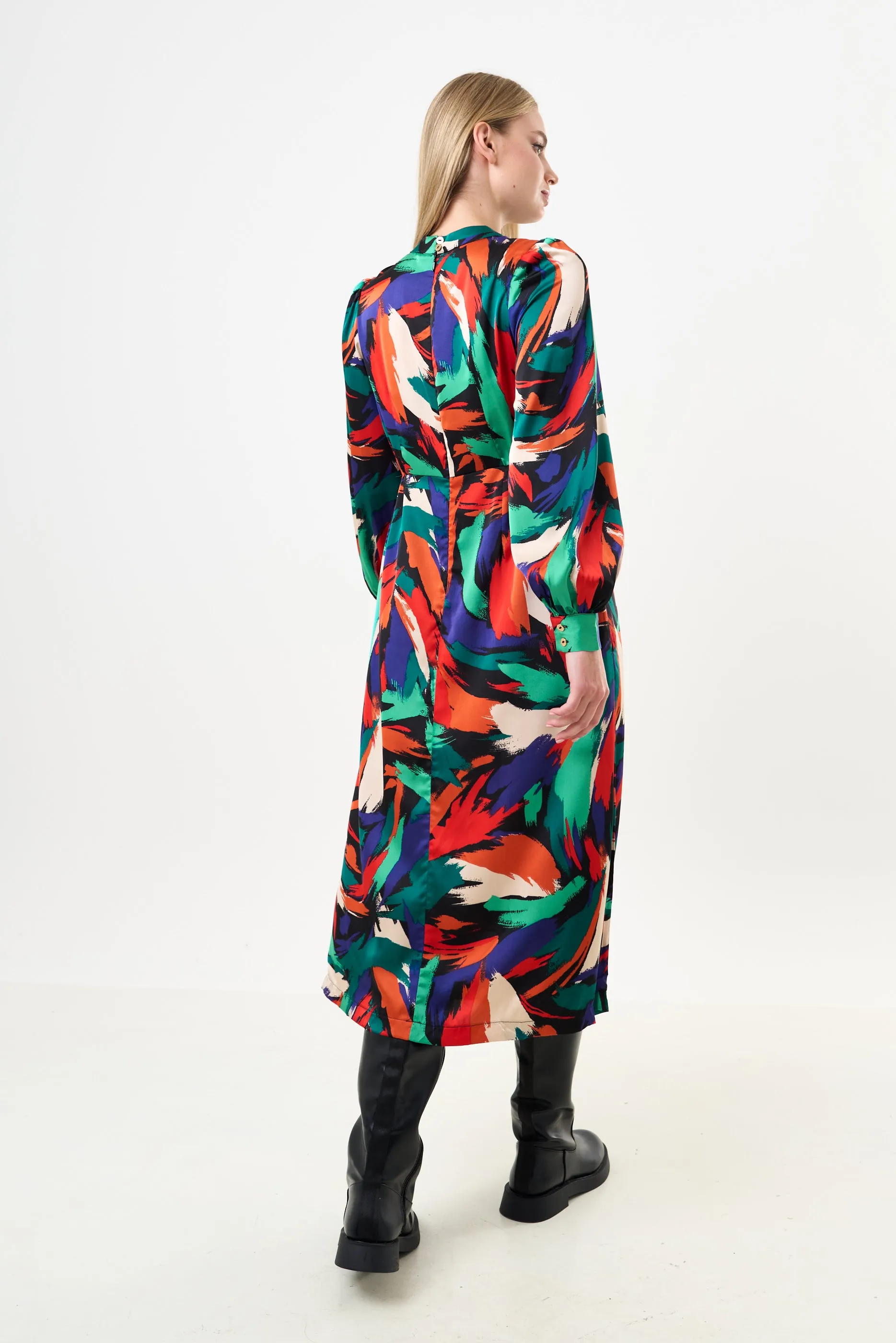 Avion Hofmann Print Long Sleeve Midi Dress