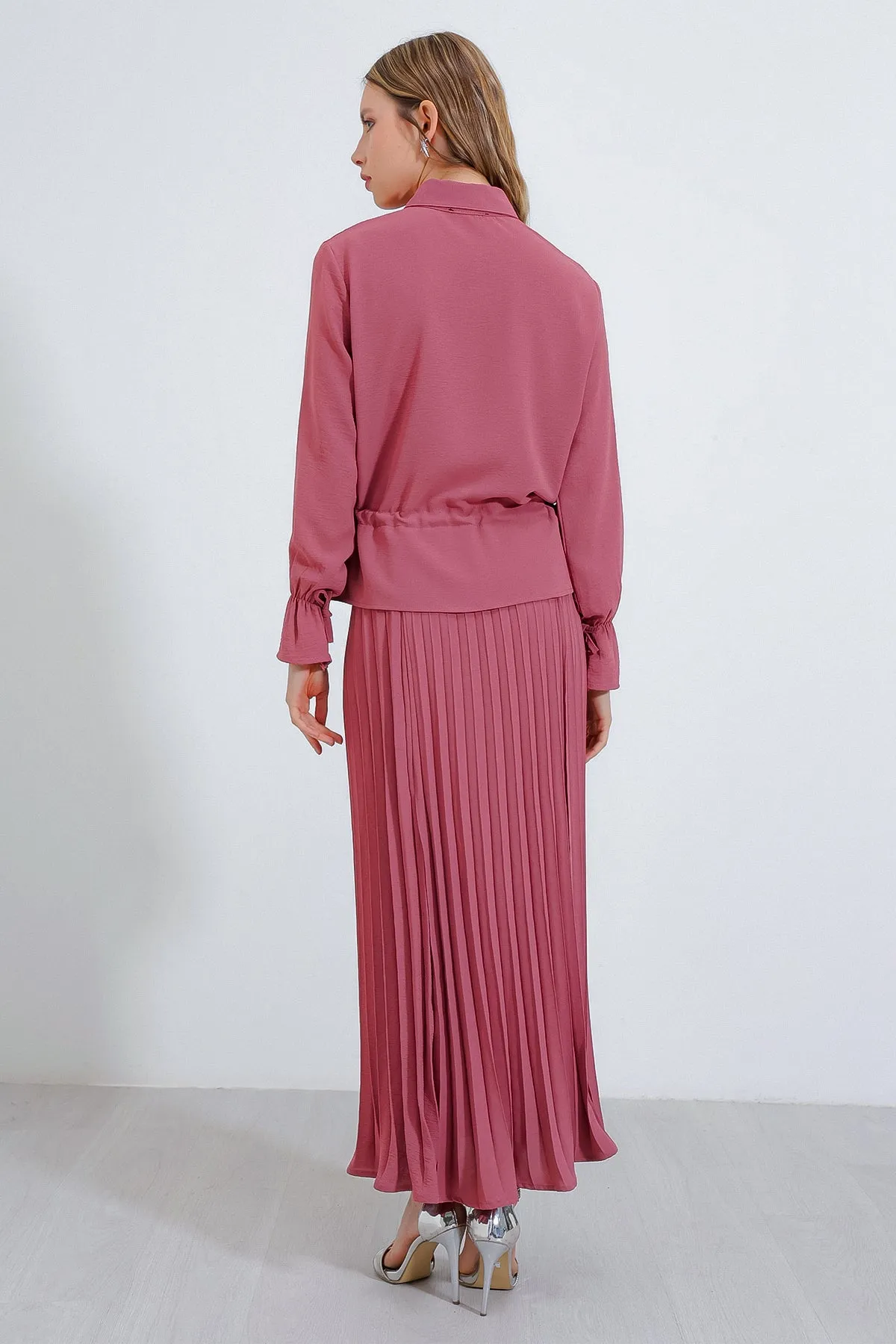 BGD Women Pleated Skirt Suit Set - Rose Pink - Avondale