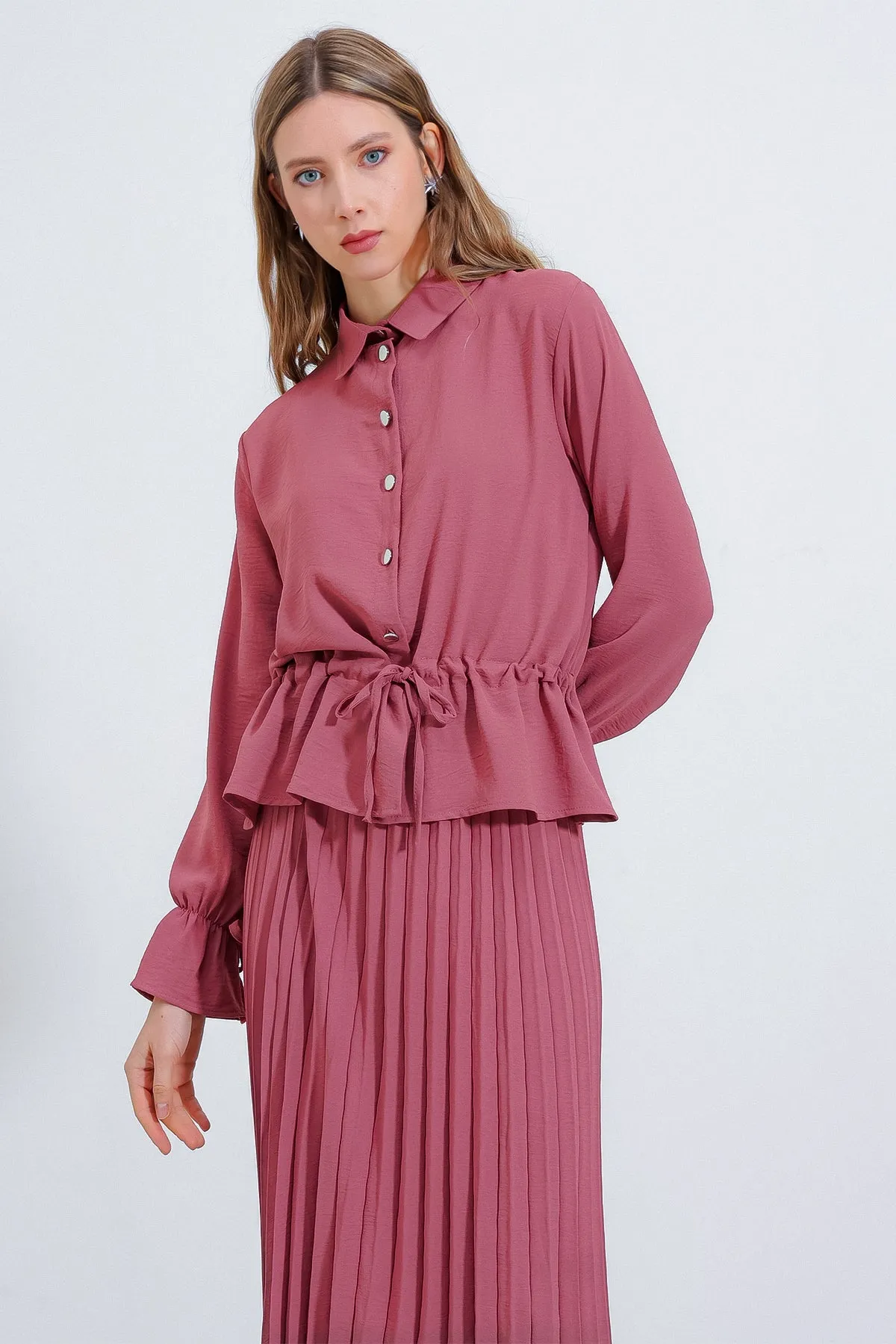 BGD Women Pleated Skirt Suit Set - Rose Pink - Avondale