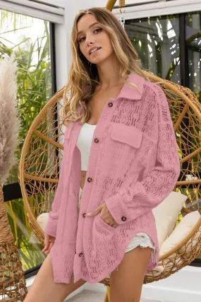 BiBi Vintage Rose Oversized Lace Shacket