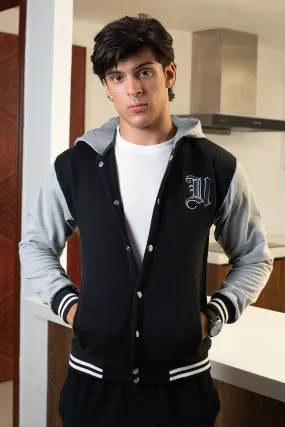 Black Grey Varsity Jacket
