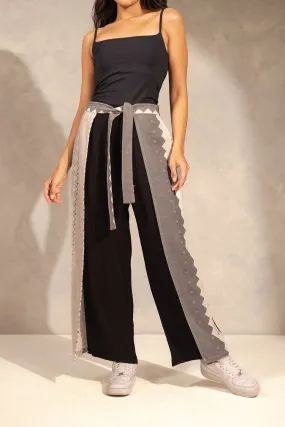 BlackTwo Side Summer Flared Pants