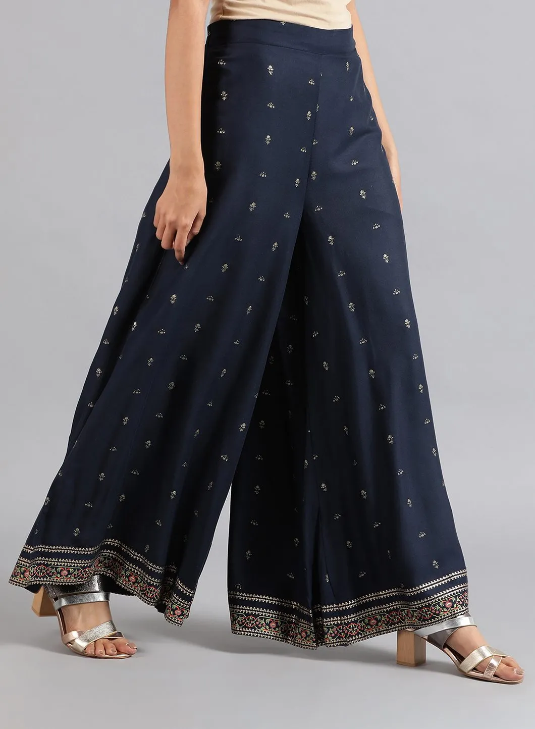 Blue Flared Pants