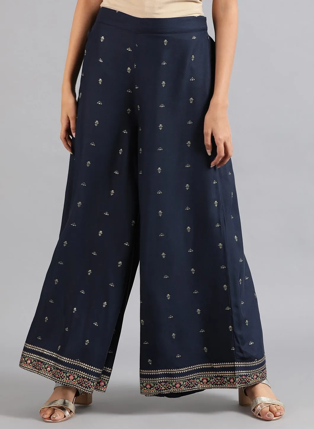 Blue Flared Pants