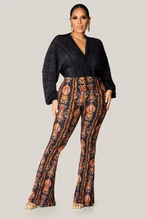 Boho Venus Baroque Printed Flared Pants