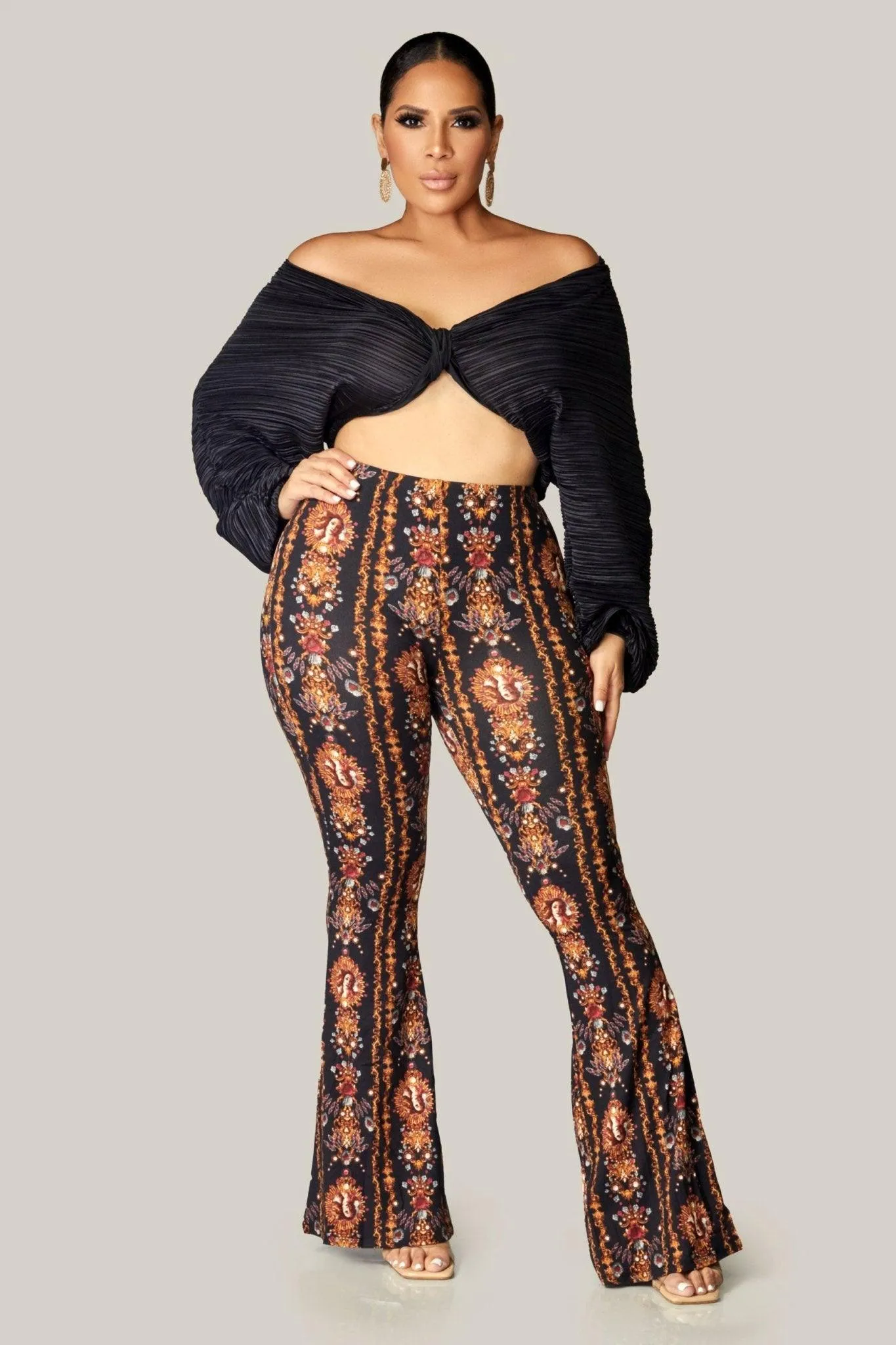 Boho Venus Baroque Printed Flared Pants