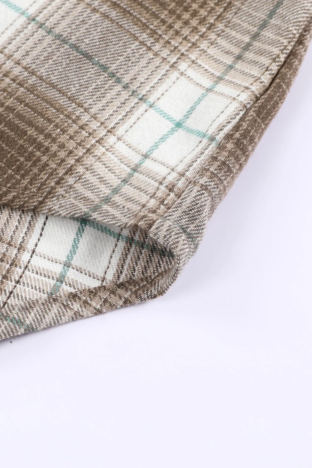 Brown Fantasy Plaid Button Up Shirt
