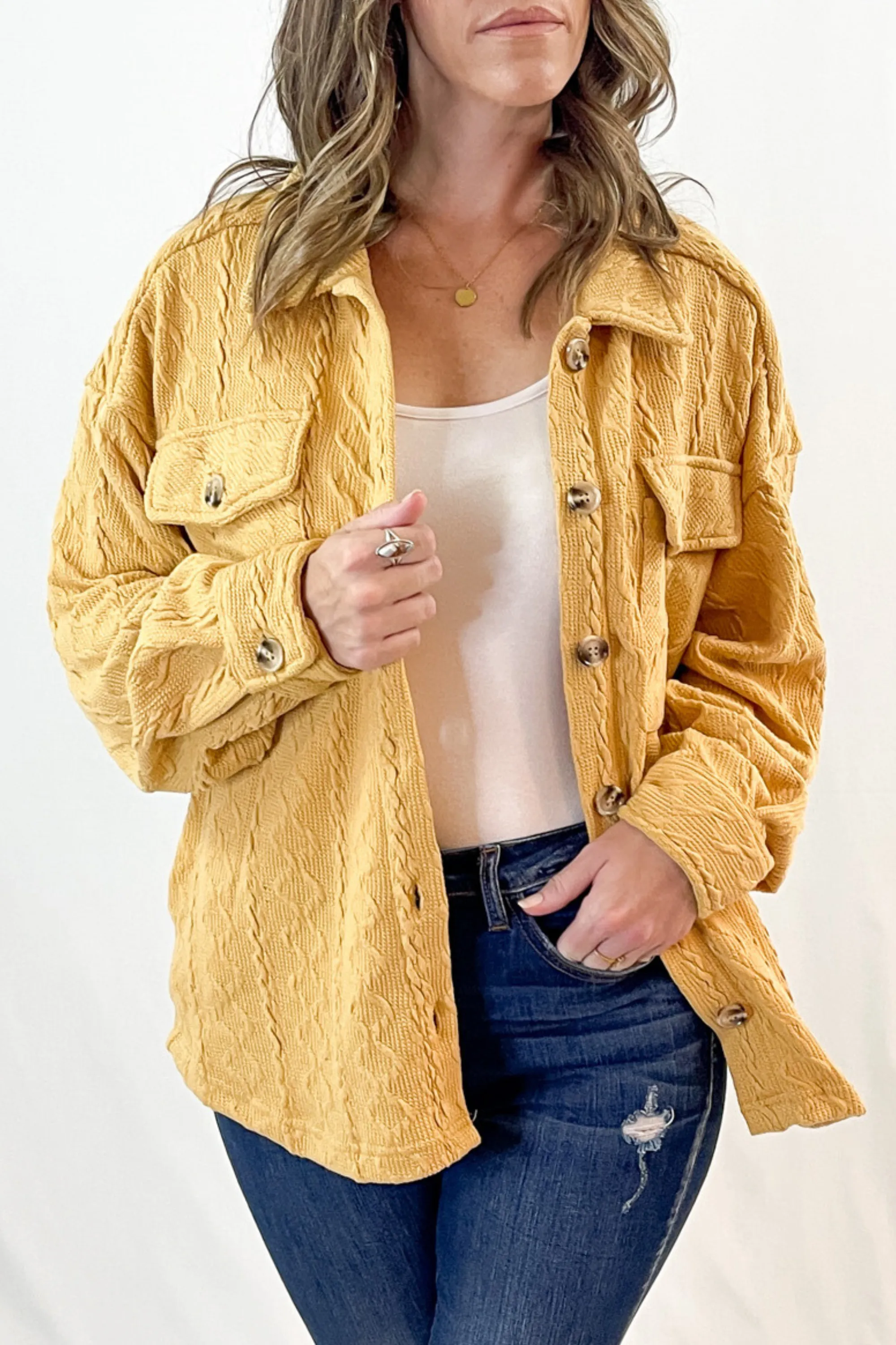 Cable Knit Casual Shacket | 4 Colors - All Sales Final