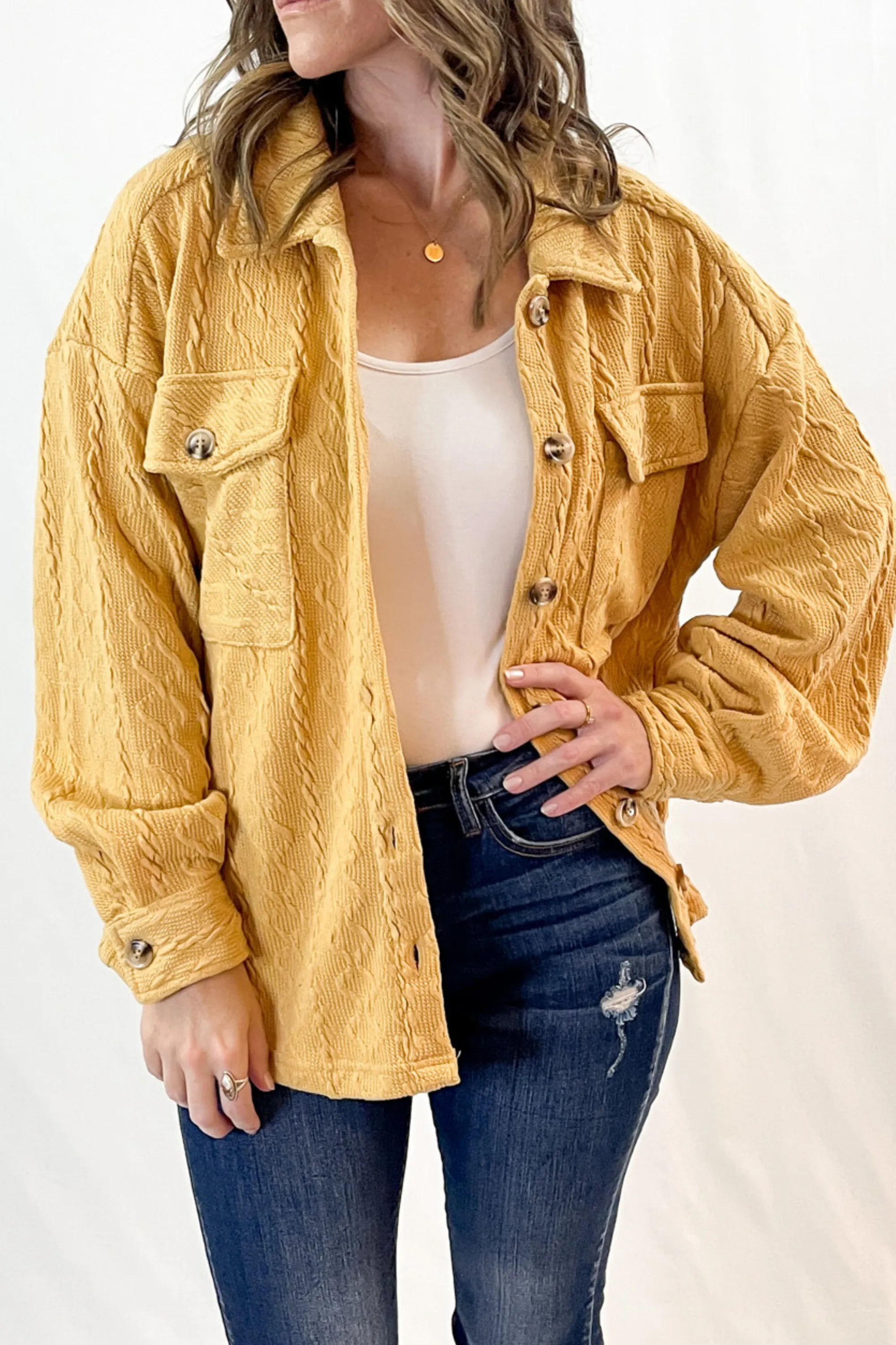 Cable Knit Casual Shacket | 4 Colors - All Sales Final