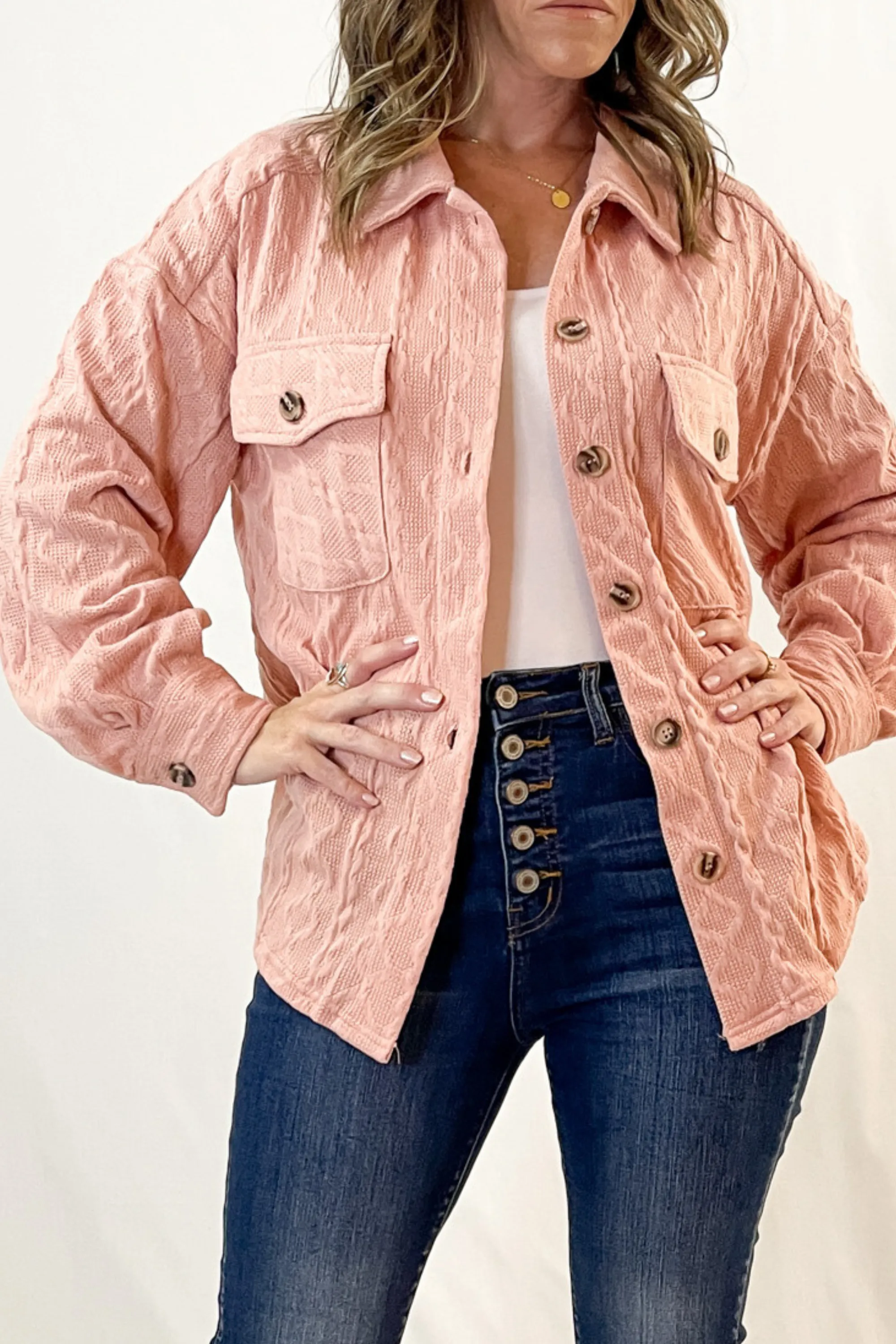 Cable Knit Casual Shacket | 4 Colors - All Sales Final