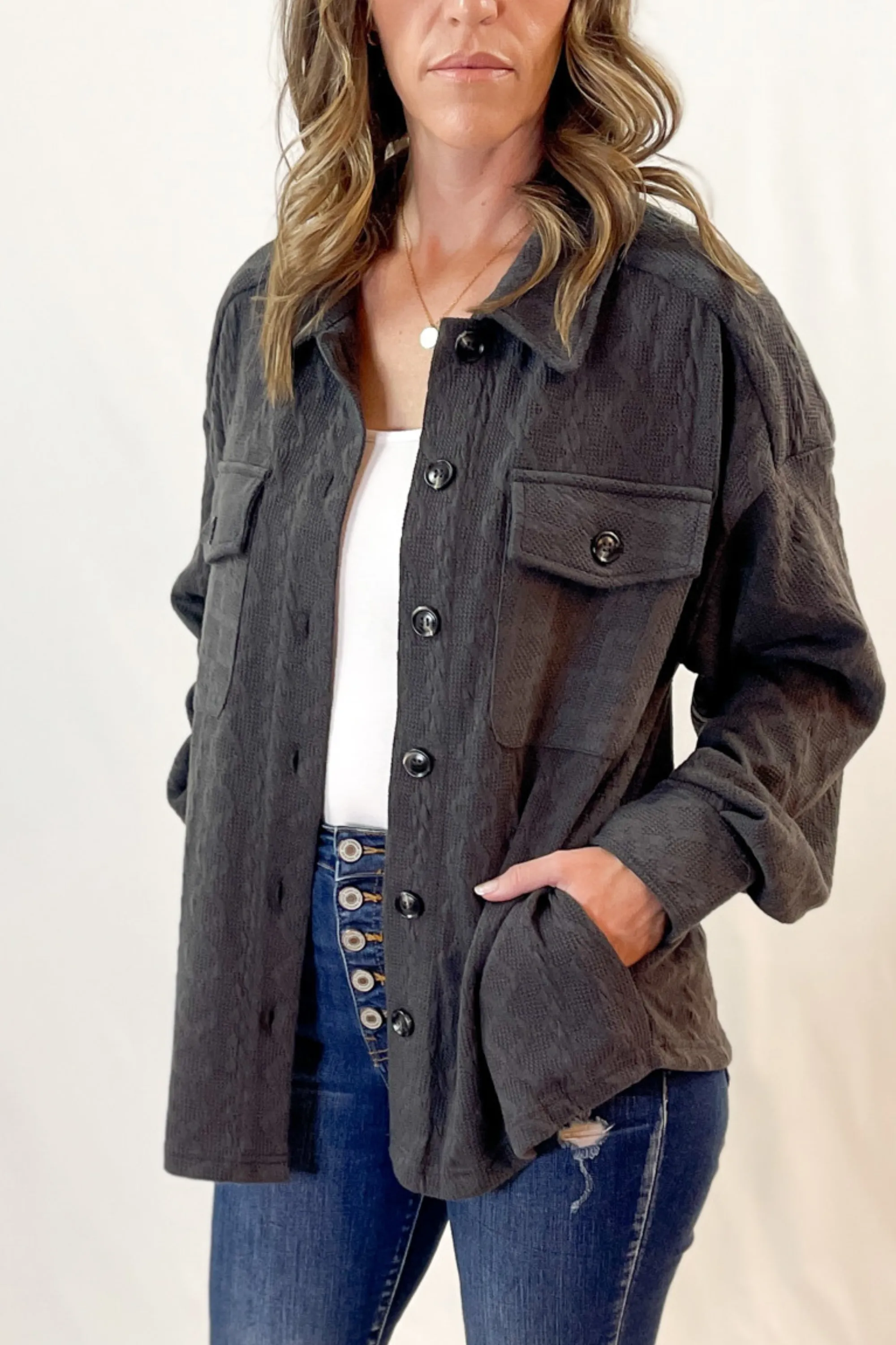 Cable Knit Casual Shacket | 4 Colors - All Sales Final