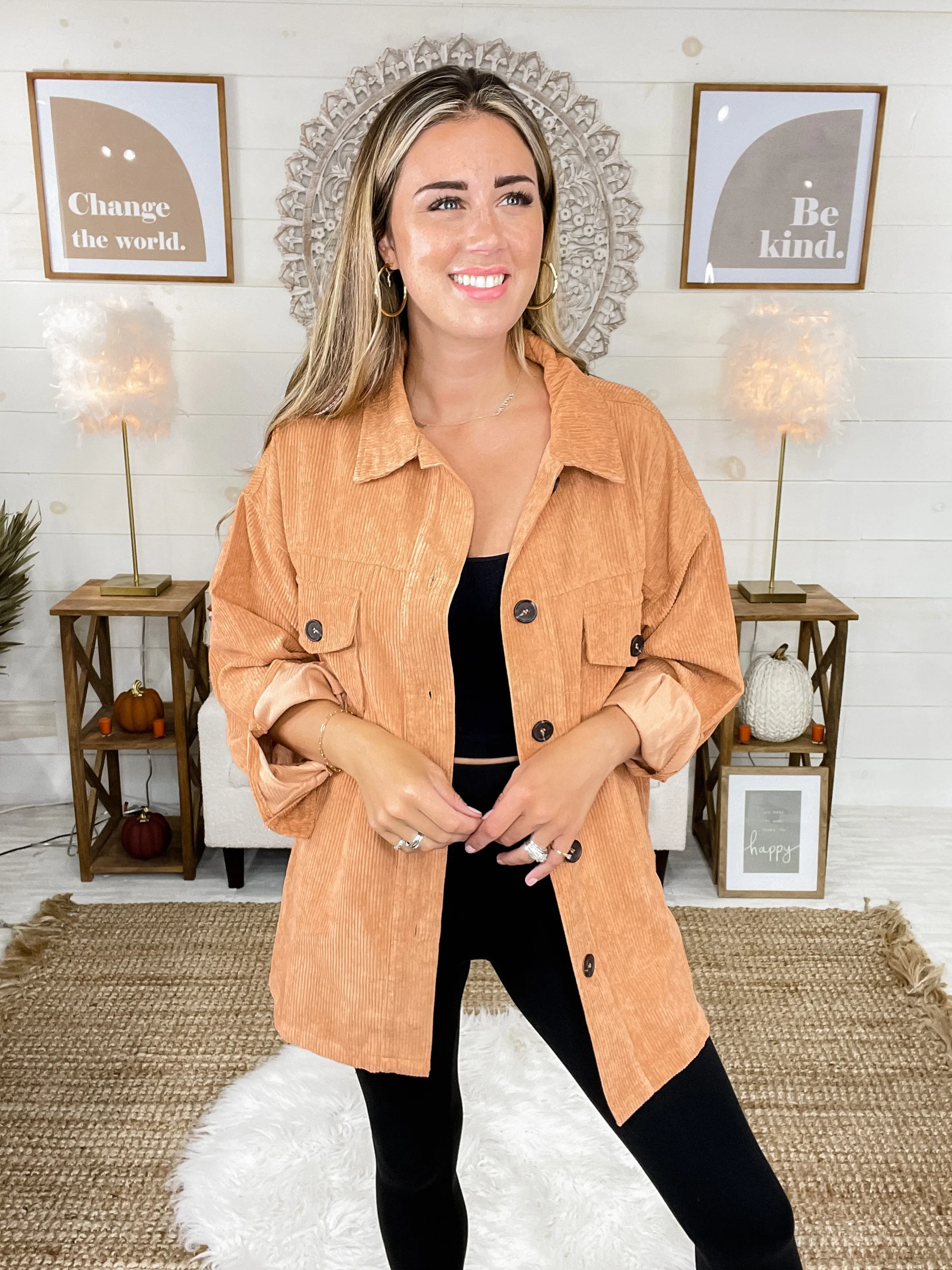 Calm & Collected Corduroy Shacket