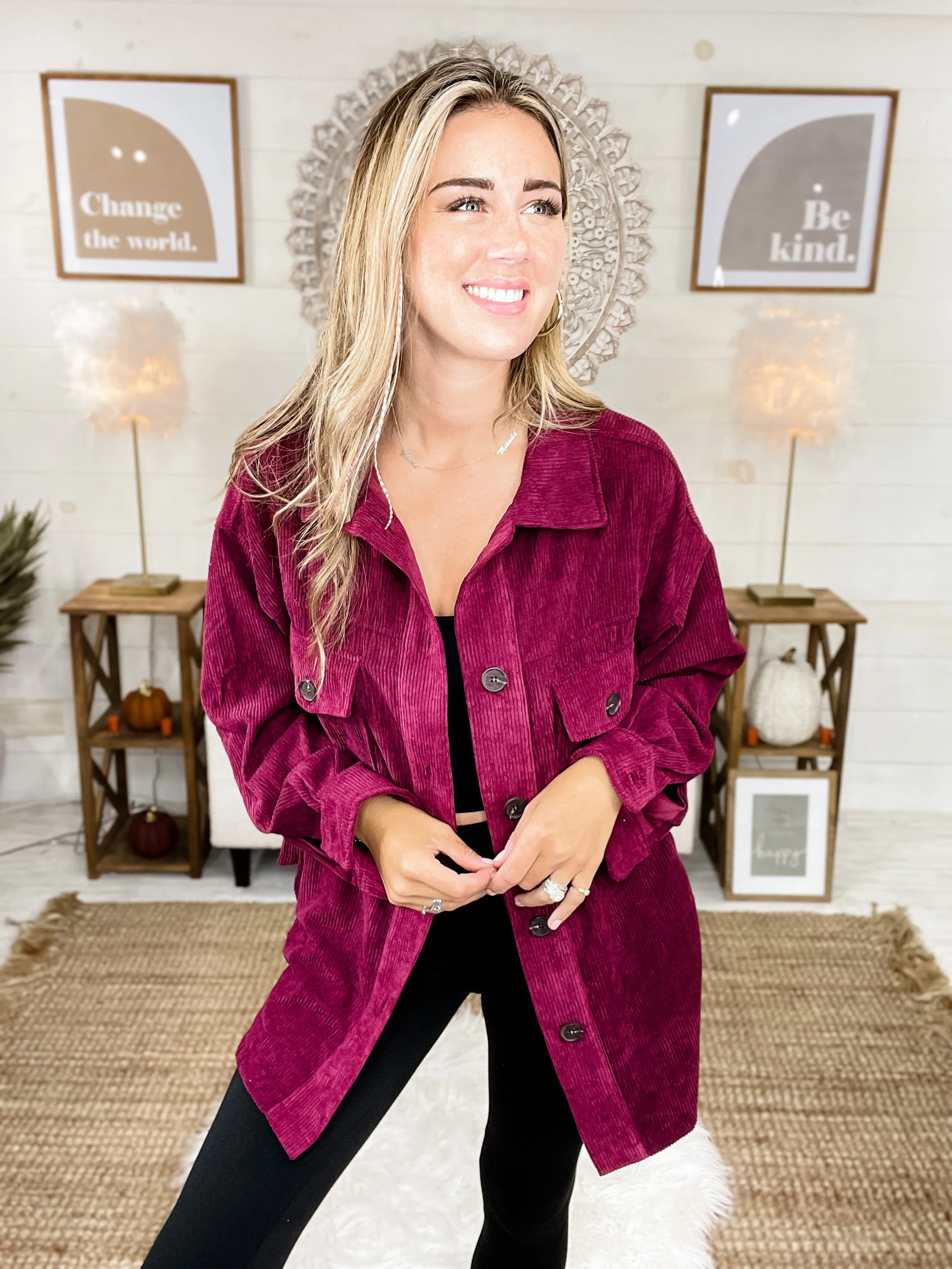 Calm & Collected Corduroy Shacket