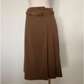 Camel wool A line midi skirt