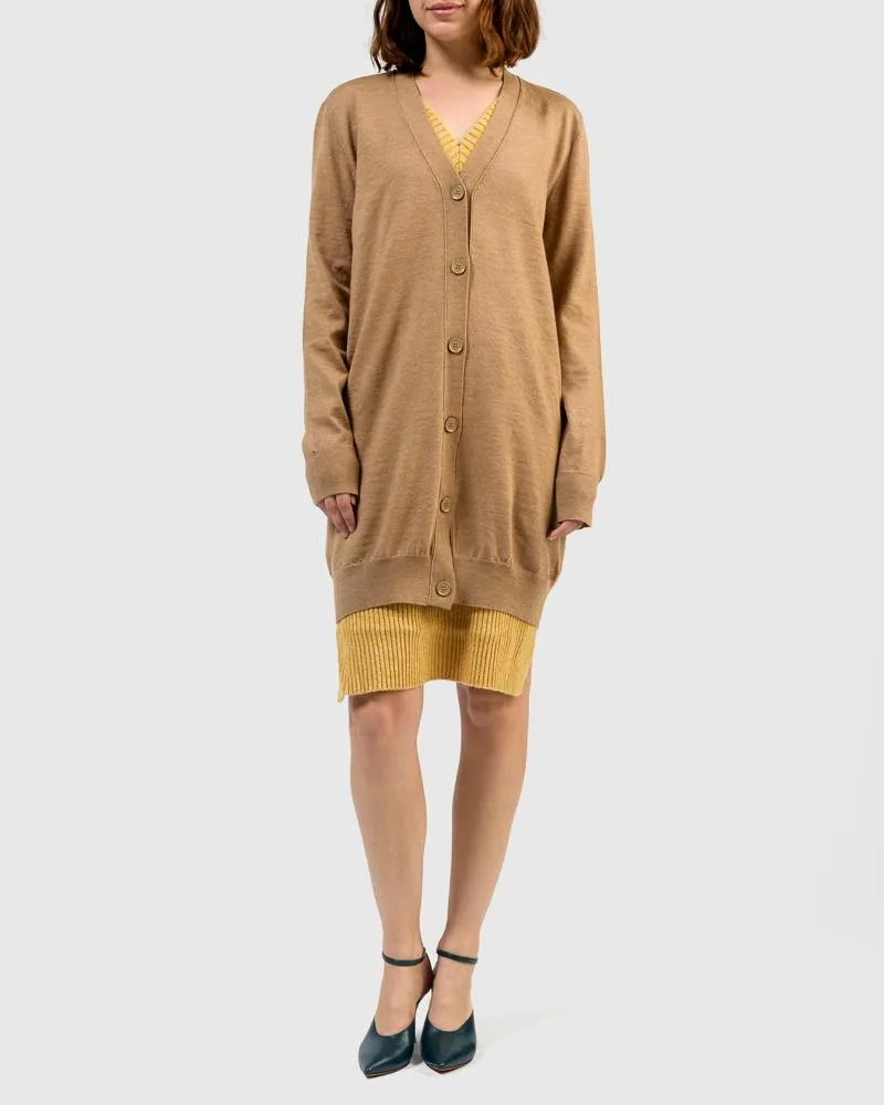 Cardigan Dress in Beige