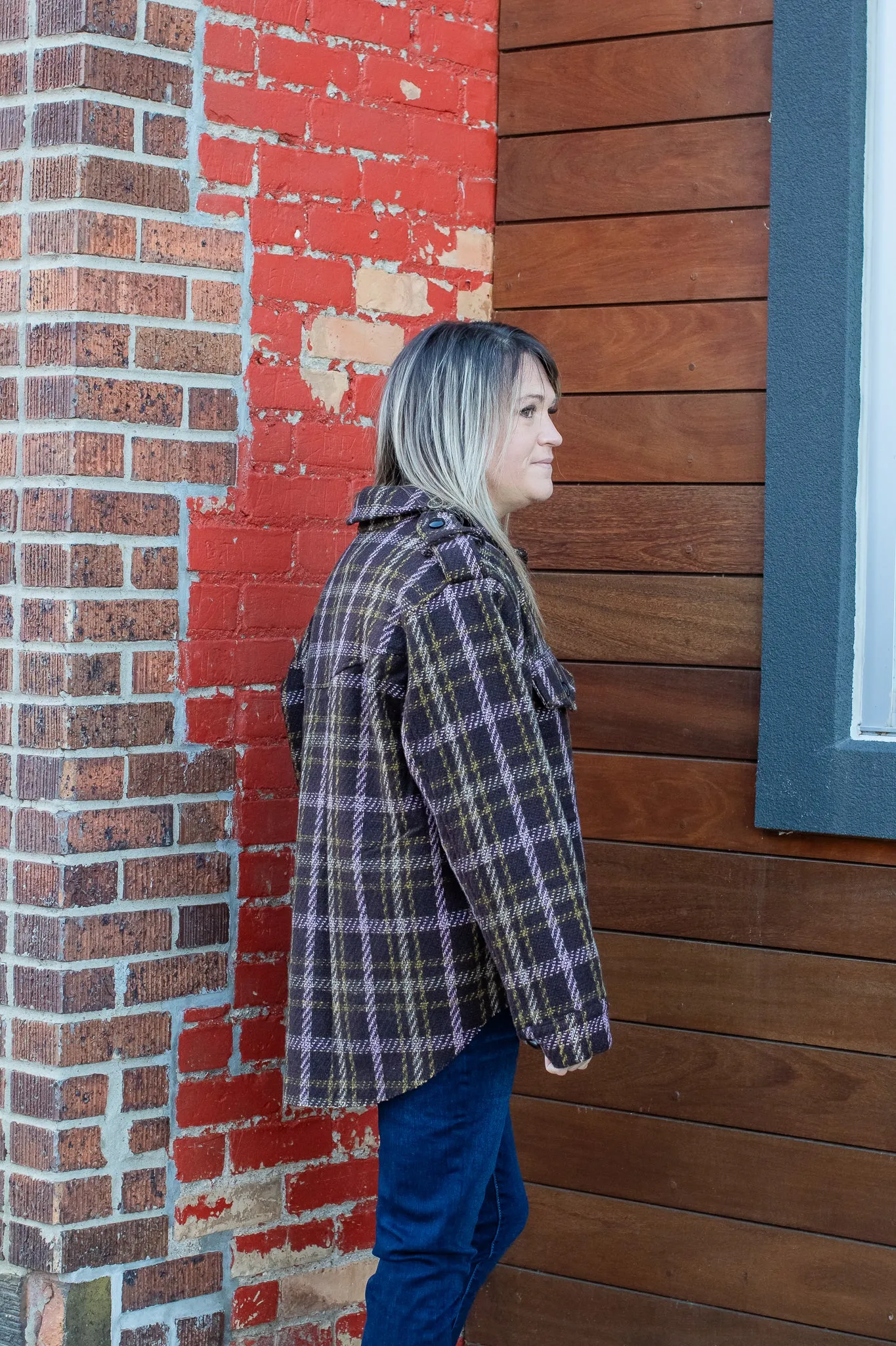 Chocolate Brown Plaid Shacket