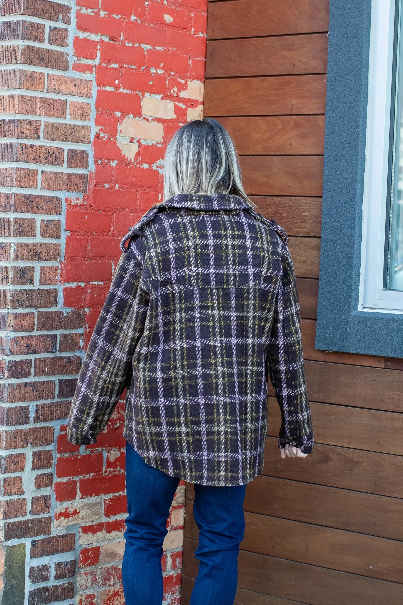 Chocolate Brown Plaid Shacket