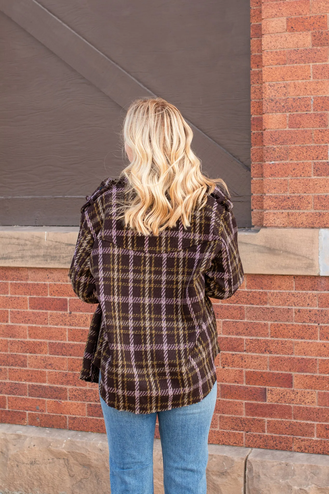 Chocolate Brown Plaid Shacket