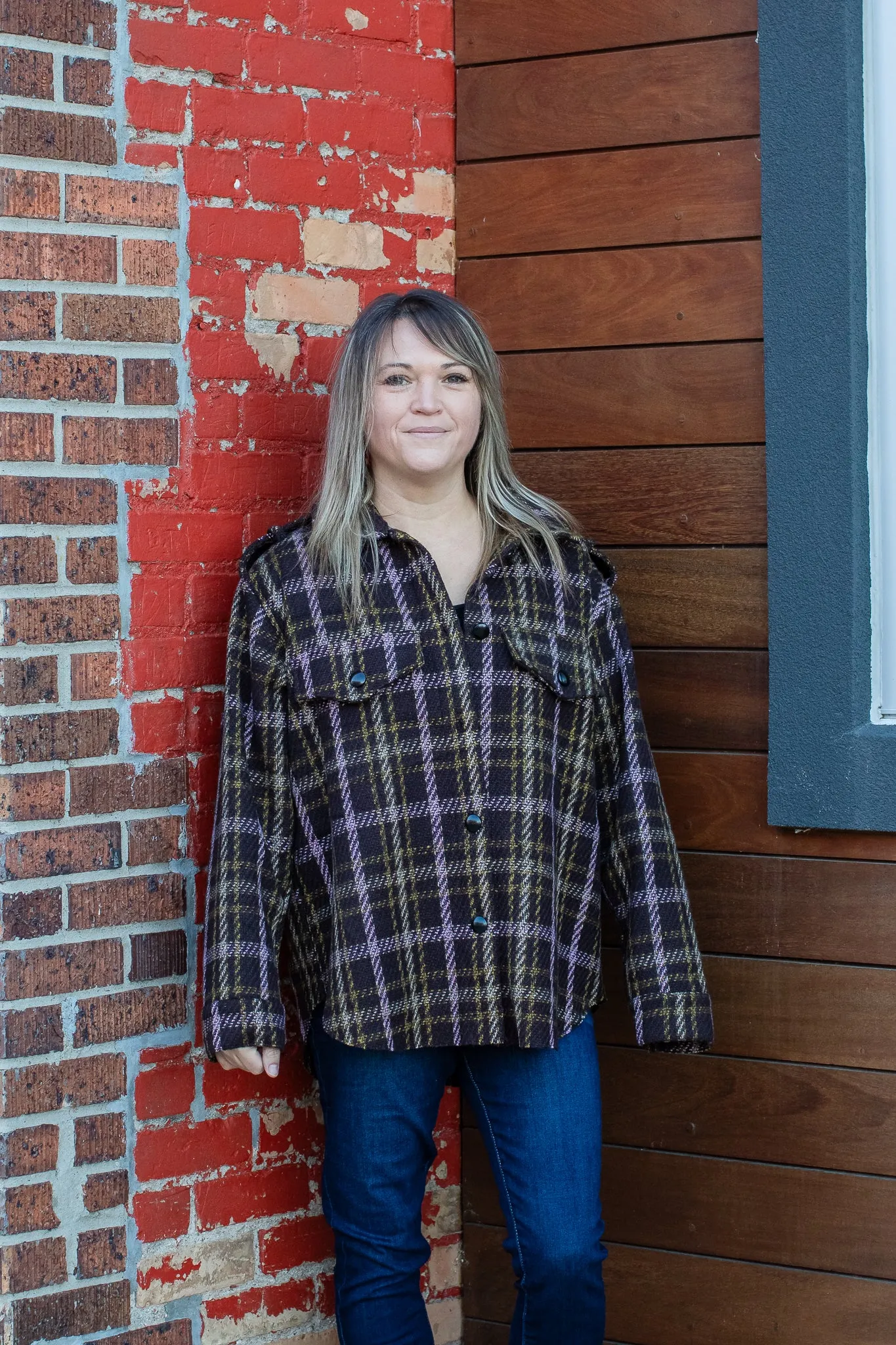 Chocolate Brown Plaid Shacket