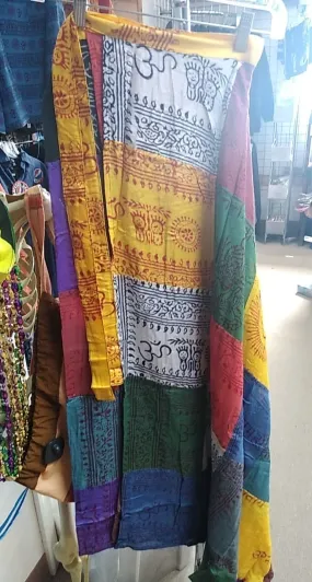Cotton Patchwork Om Long Wrap Skirt