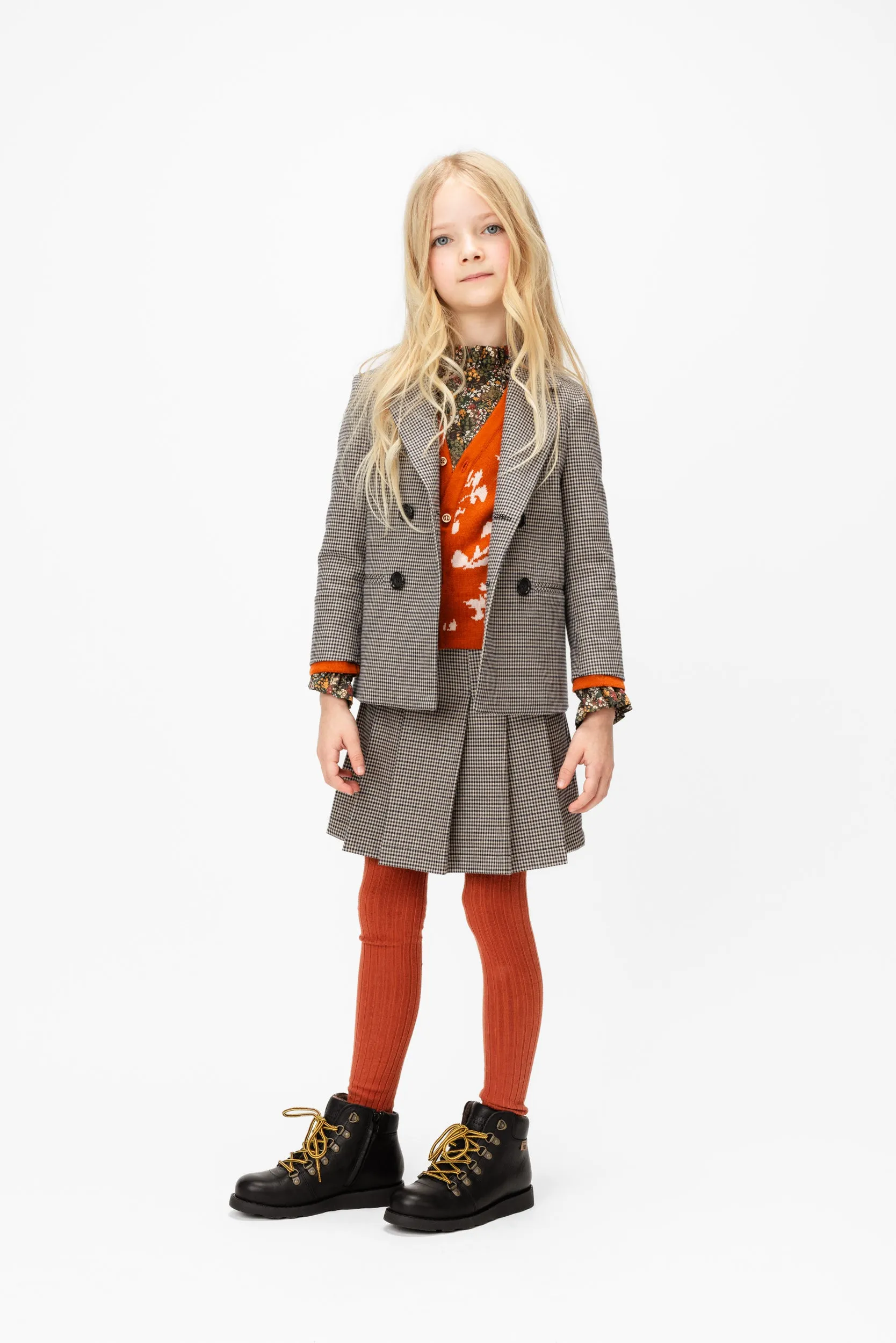 Cotton Skirt Pin Checks, Brown