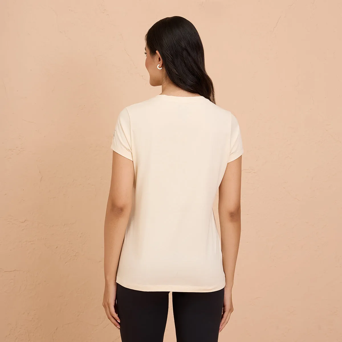 Cotton Stretch T-Shirt-Super Comfy & Flattering-NYLE216-Off White