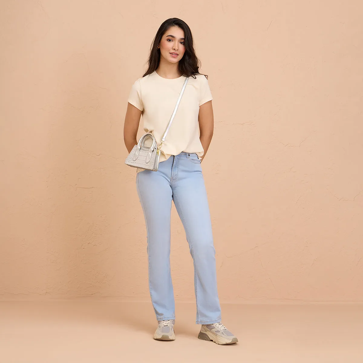 Cotton Stretch T-Shirt-Super Comfy & Flattering-NYLE216-Off White