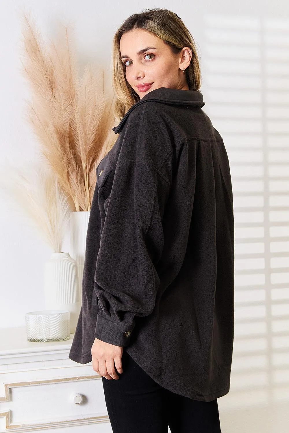 Cozy Trend Button Down Plus Size Shacket