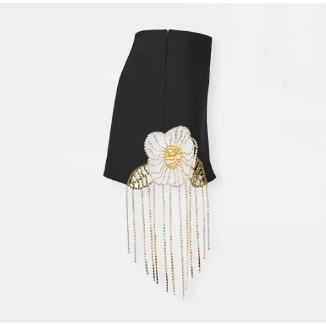 Crystal Embellished Tassel Skirt