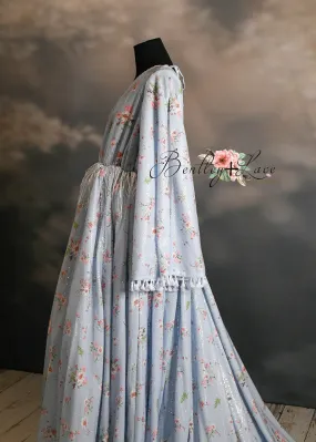 DAISY MAE - blue Bohemian Inspired gown (Teen/Adult) Maternity/ Non Maternity.