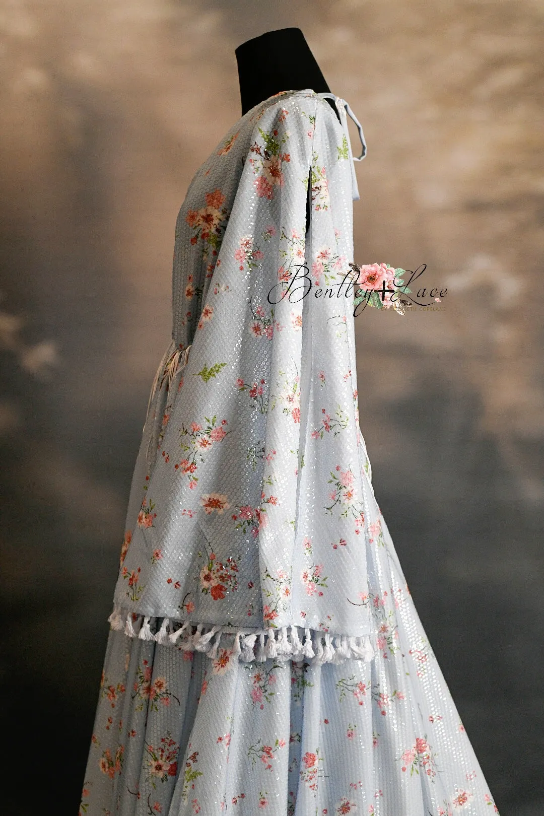 DAISY MAE - blue Bohemian Inspired gown (Teen/Adult) Maternity/ Non Maternity.