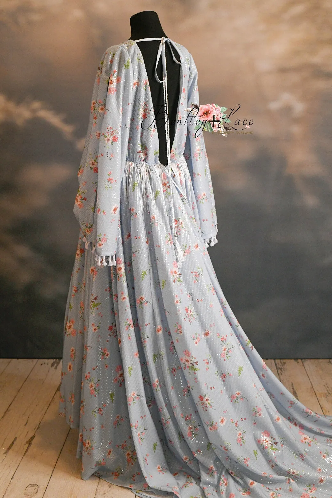 DAISY MAE - blue Bohemian Inspired gown (Teen/Adult) Maternity/ Non Maternity.