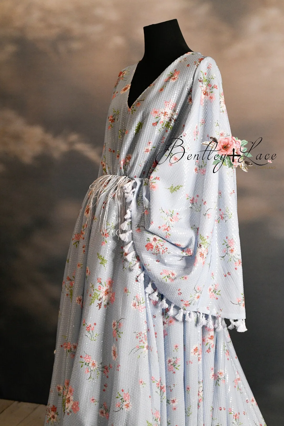 DAISY MAE - blue Bohemian Inspired gown (Teen/Adult) Maternity/ Non Maternity.
