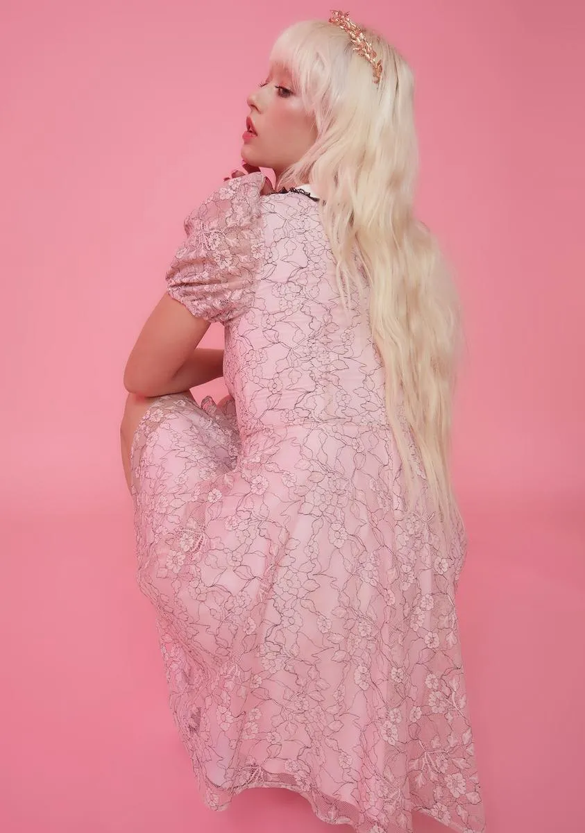 Dancing Dahlia Lace Babydoll Dress