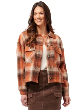 Democracy Womens Plaid Crop Shacket