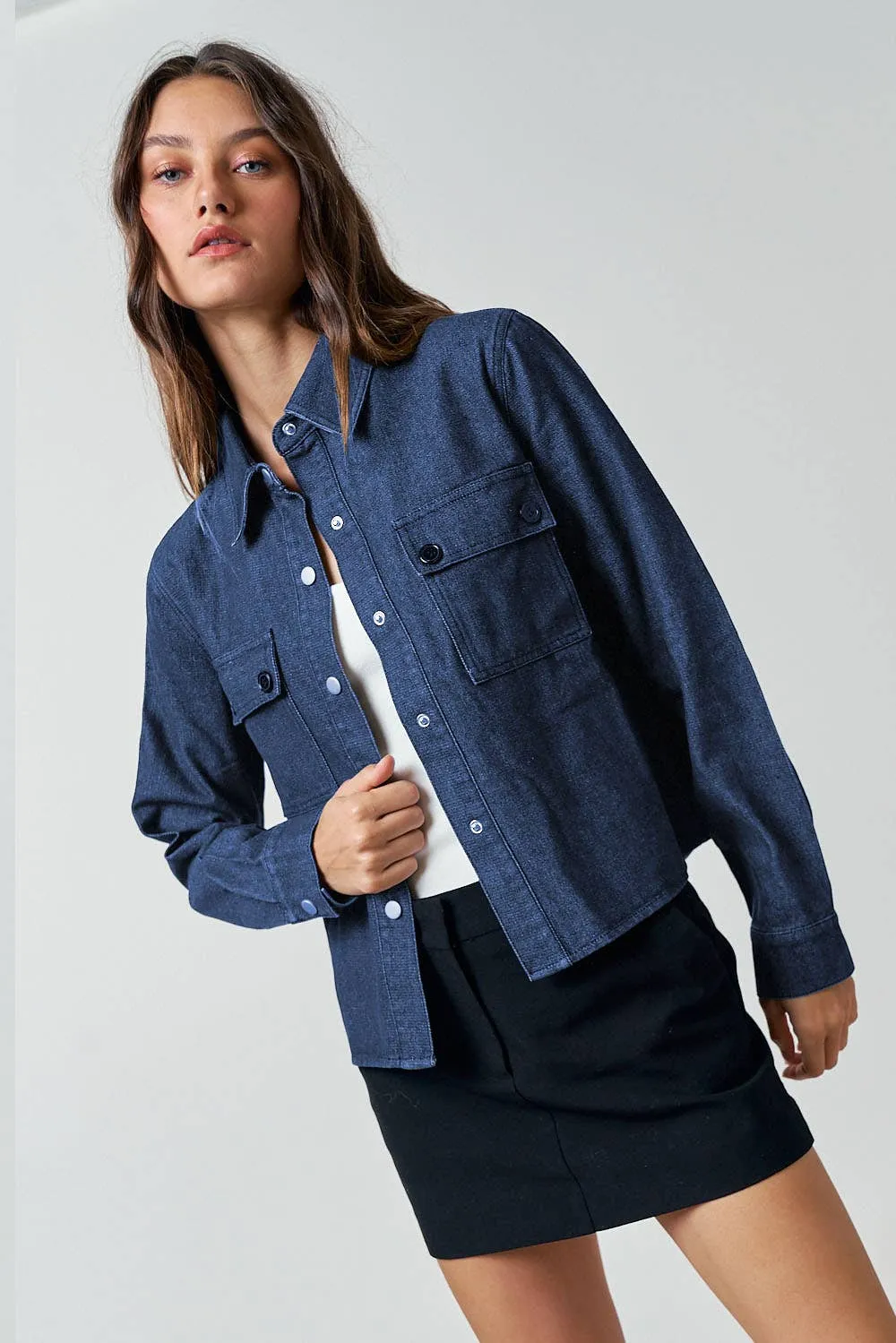  DENIM BUTTON UP SHACKET