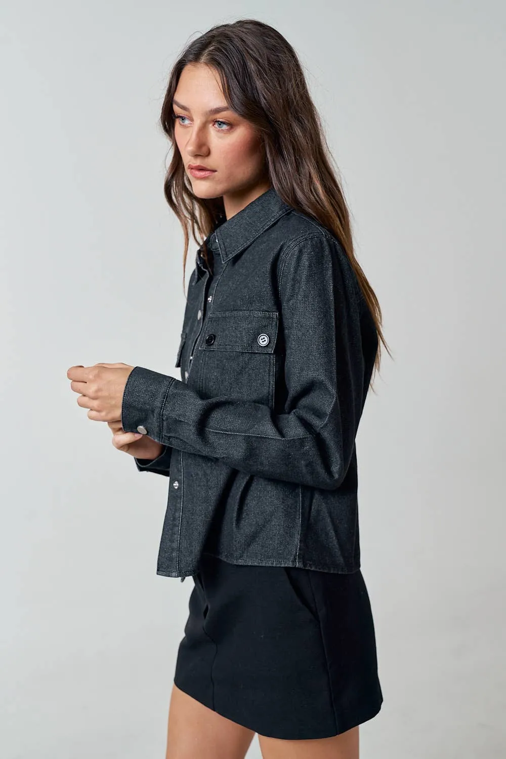  DENIM BUTTON UP SHACKET