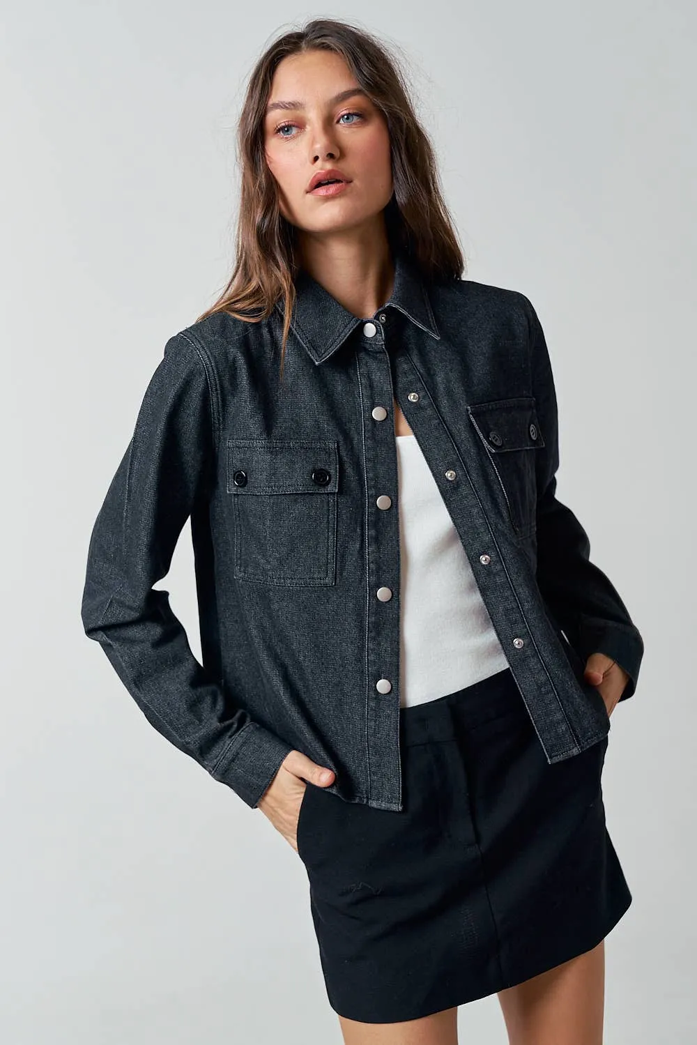  DENIM BUTTON UP SHACKET